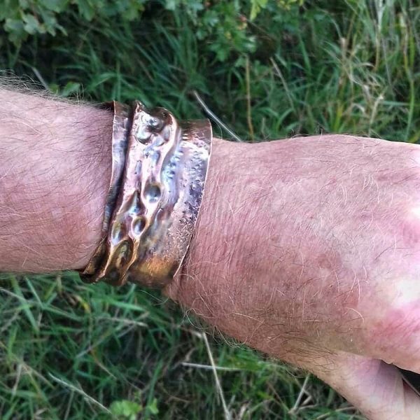 Gorgeous Air-chased Copper Cuff LUNAR | Made to order - Image 5