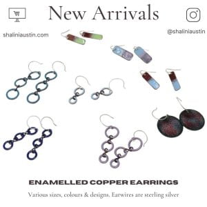 Enamelled Copper Earrings