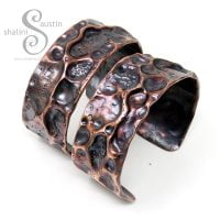 Wide Copper Cuff Bracelet FANTASY | Made to Order
