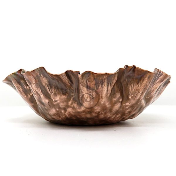 Hand Forged Antique Finish Copper Bowl RUFFLES (01) - Image 4