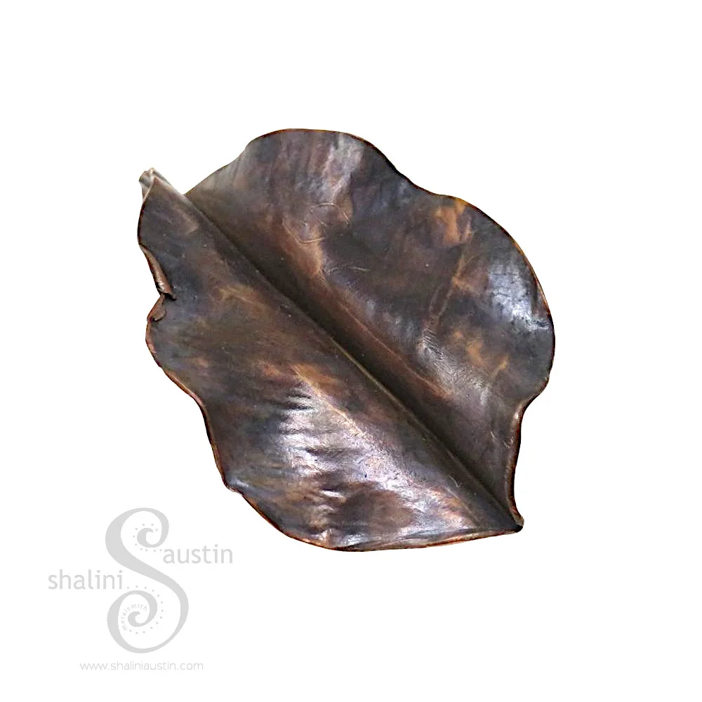 Fold Formed Copper Leaf Brooch | Small | Made to Order