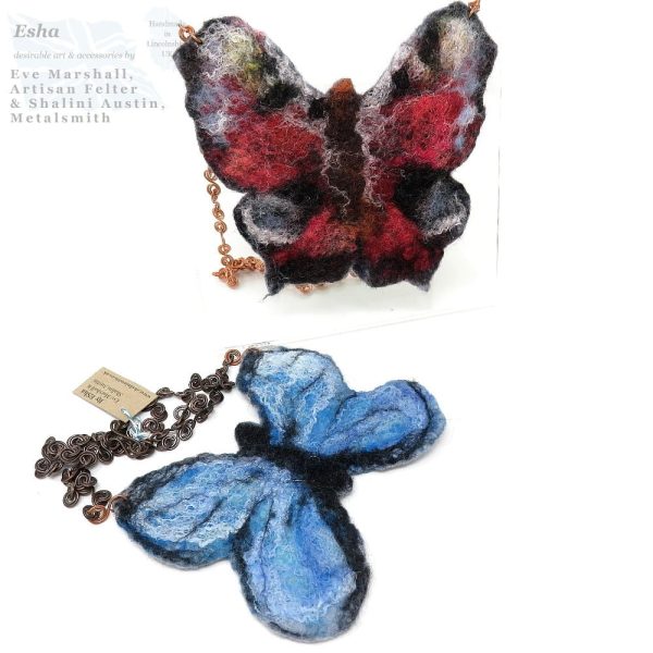 Felt Butterfly on Copper Necklace | Handmade to Order - Image 2