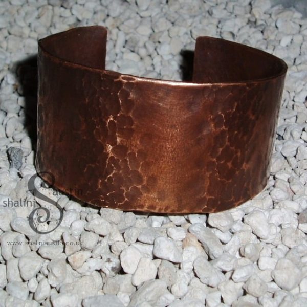 Wide Hammered Copper Cuff | Handmade to Order - Image 3