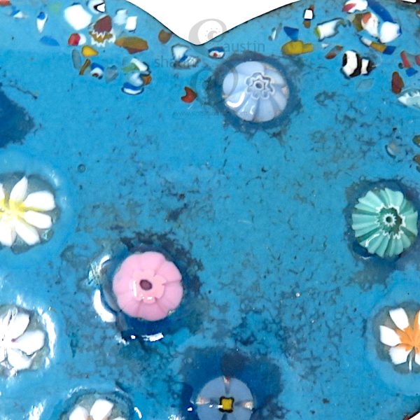 HEARTS and FLOWERS 07 | Bold Enamelled Copper Pendant - Image 3