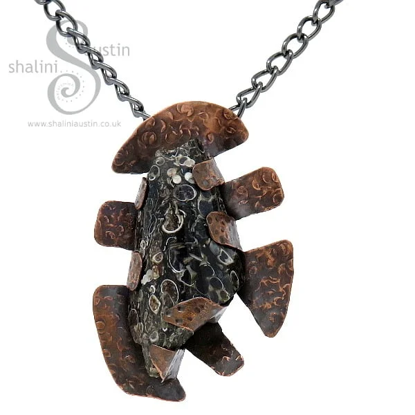 Turritella Agate Rock Pendant CREATURE FROM THE DEEP