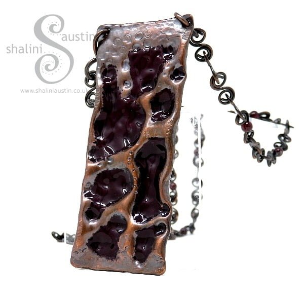 Upcycled  Copper Pipe Pendant SHADOWS 1 - Image 3